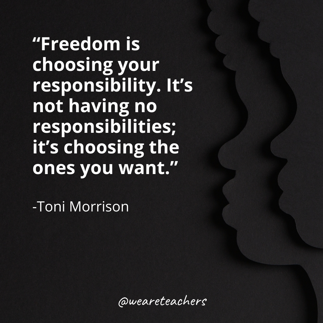 Freedom is choosing your responsibility. It's not having no responsibilities; it's choosing the ones you want. black history month quotes