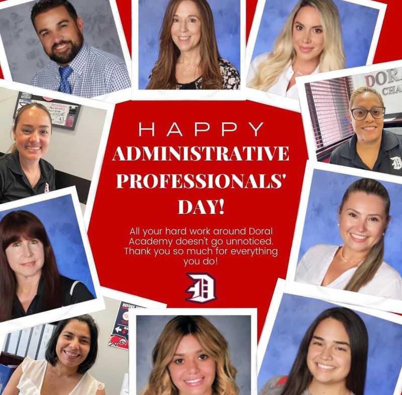 A social media post celebrating school administrative professionals