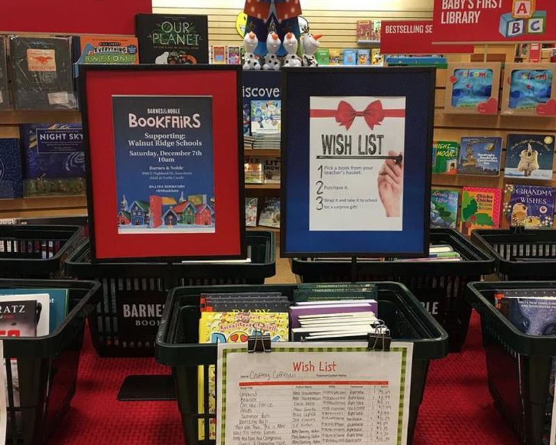 Setup at a Barnes and Noble school book fair