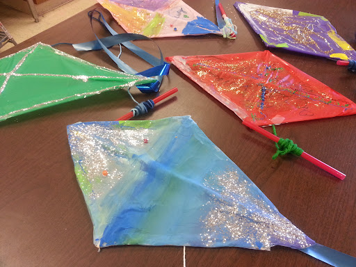 kites built by students for area and perimeter activity idea