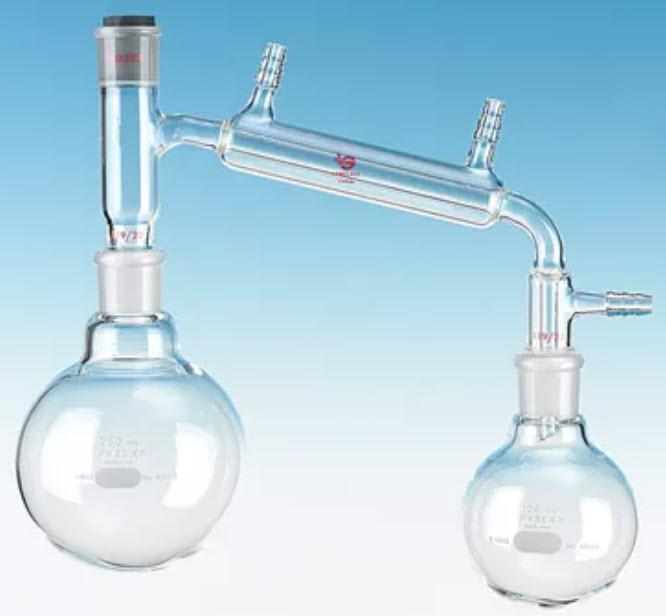 Organic Distillation Set against a blue background