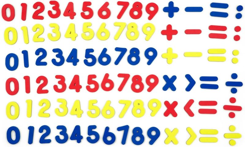 Colorful magnetic numbers and mathematical symbols