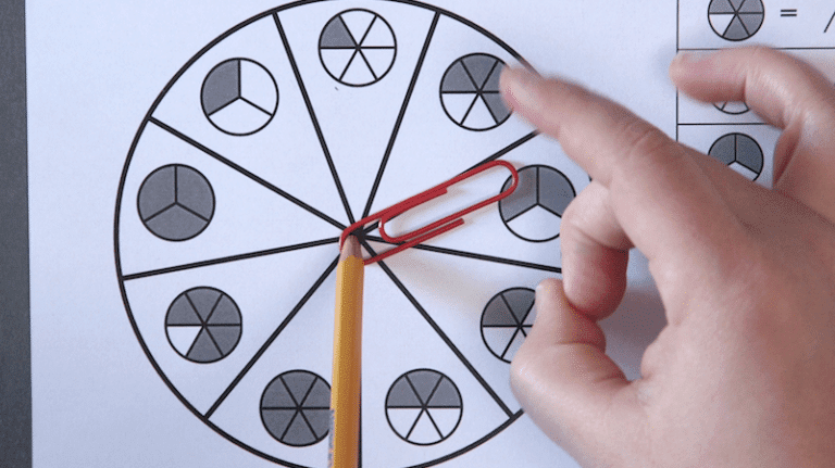 Fractions Worksheets - Printable Spinner Games