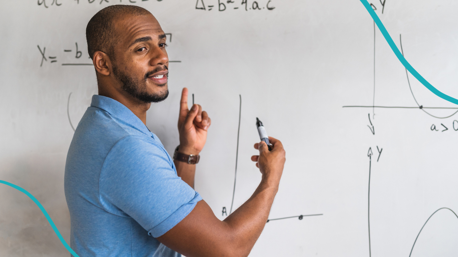 Teacher demonstrating spiral review in math