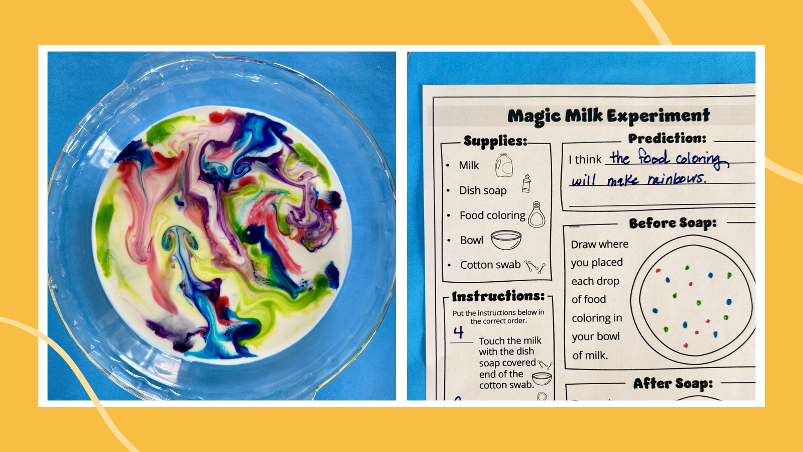 Magic Milk Experiment How to Plus Free Worksheet